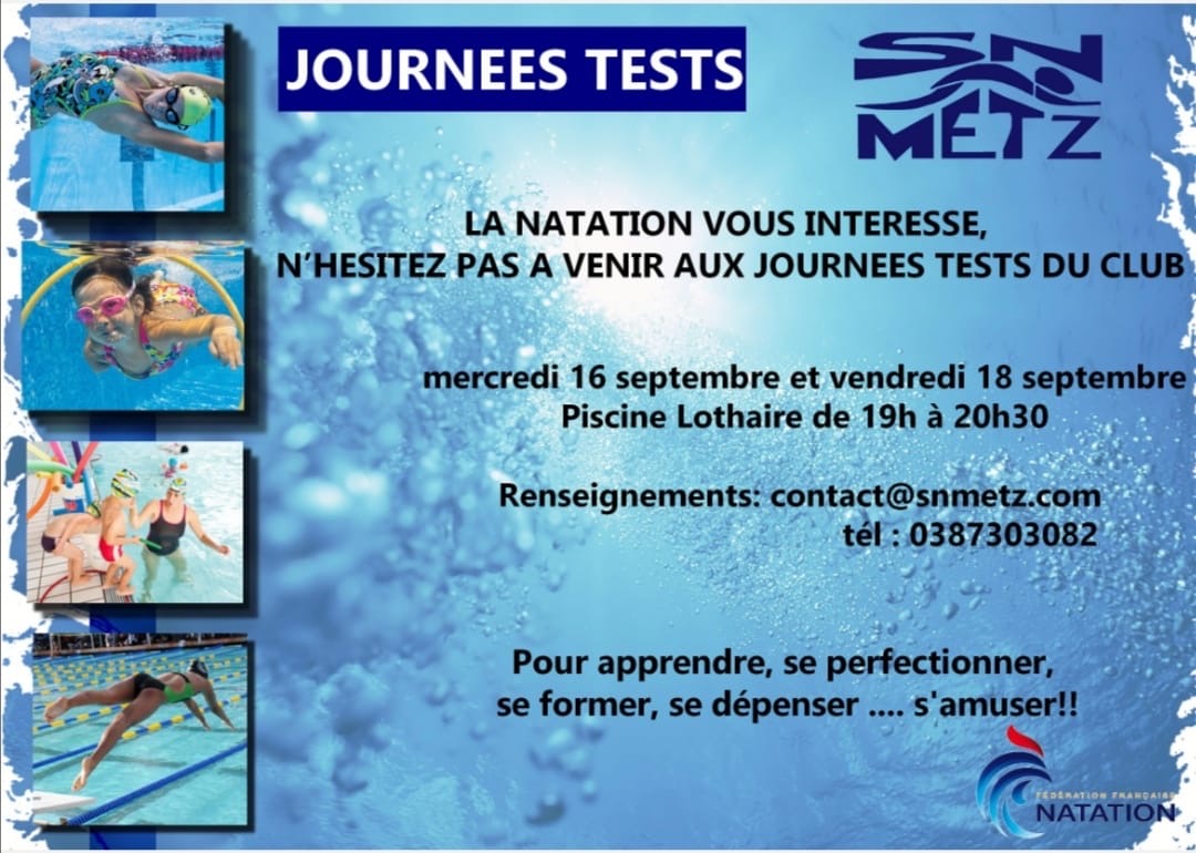 Journées tests pour la saison 2020-2021